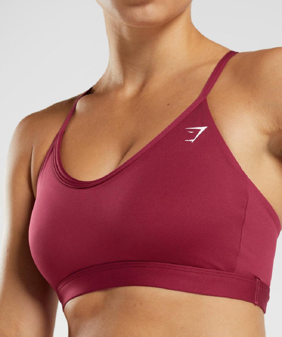 Staniki Sportowe Damskie Gymshark V Neck Różowe | PL 2837SGL